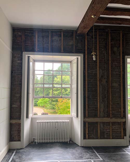 Internal wall insulation, The Master's House, St John's Hospital, Lichfield — BHB Architects conservation services