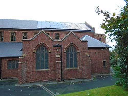 Solar panel installation, St Peters Church, Maney Hill — sustainable architectural services by BHB Architects
